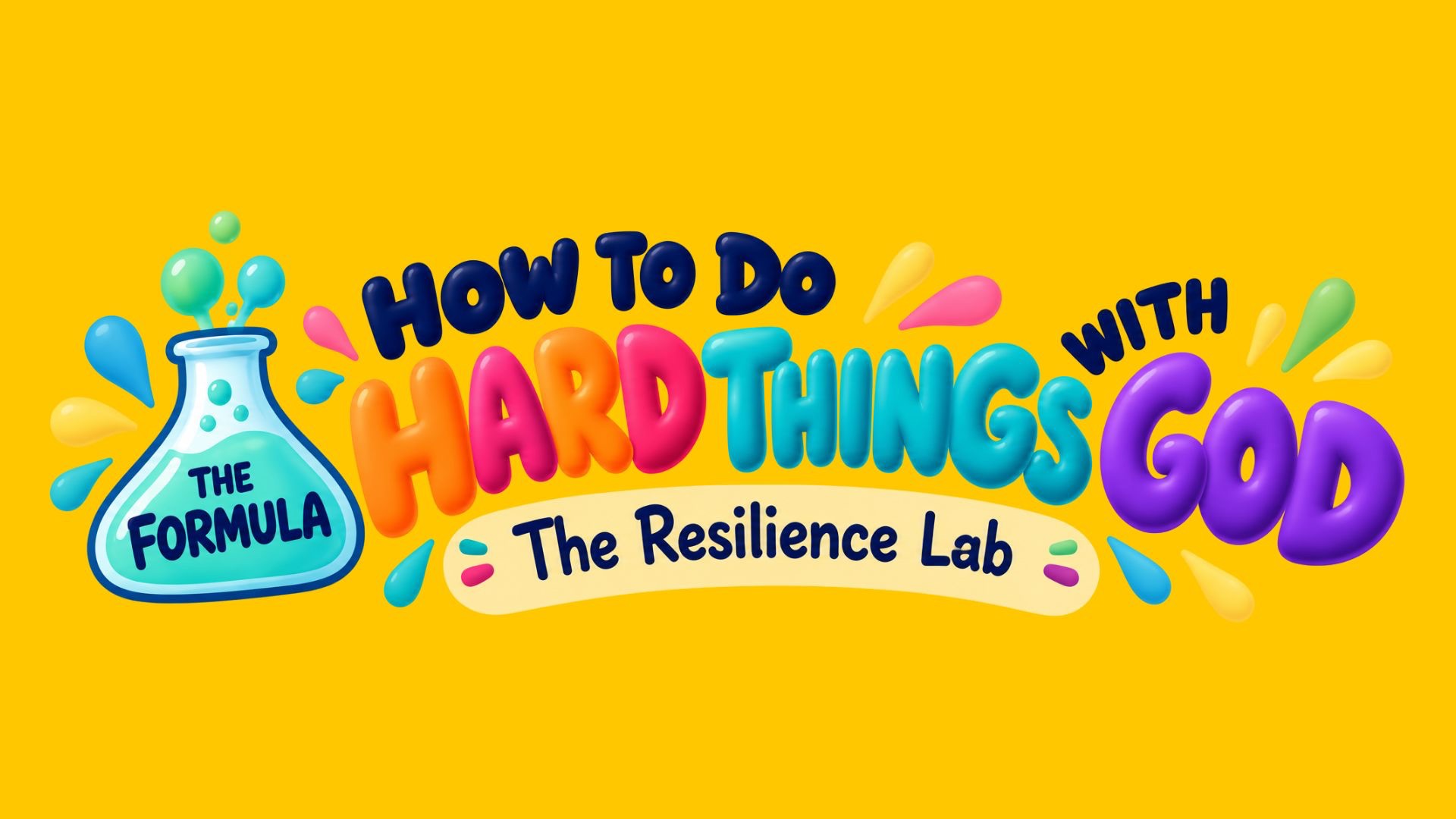 How to Do Hard Things With God — The Resilience Lab brand graphic with a glowing science flask